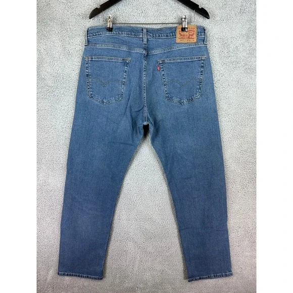 Levis 505 Jeans Men 36x32 Blue Straight Leg Regular Fit Denim Stretch New